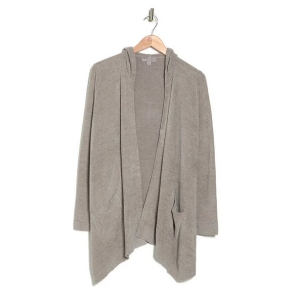 💕BAREFOOT DREAMS💕 CozyChic Lite Seashore Hooded Cardigan ~ Pewter Grey XS NWT - Picture 4 of 12